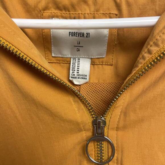 Forever 21 Yellow Hooded Bomber Jacket - Picture 3 of 3